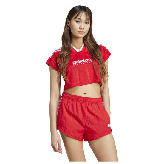 Adidas Γυναικεία κοντομάνικη μπλούζα Tiro Cut 3-Stripes Cropped Jersey Tee